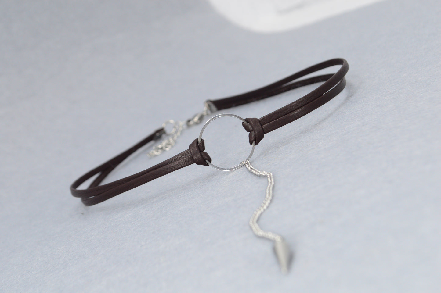 Circle & Spike Pendant Choker – Edgy Boho Punk Necklace