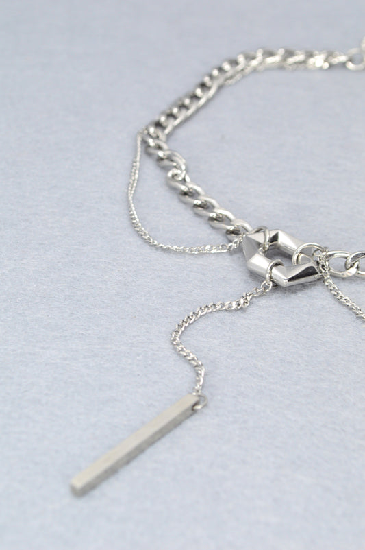 Stainless Steel Layered Choker Necklace | Edgy Punk, Gothic, Minimalist, Unisex Statement Jewelry