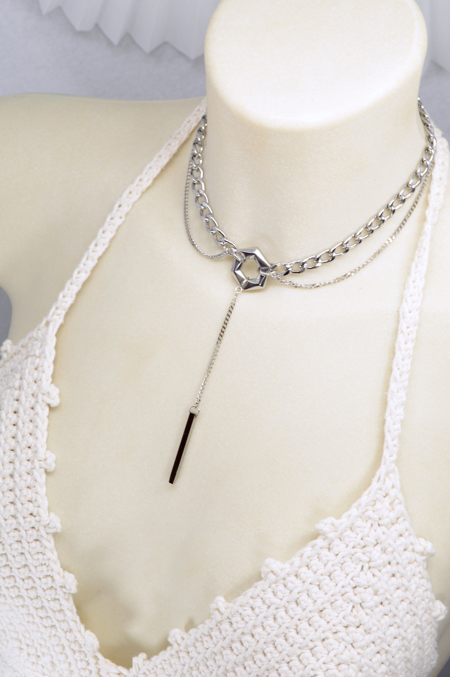 Stainless Steel Layered Choker Necklace | Edgy Punk, Gothic, Minimalist, Unisex Statement Jewelry