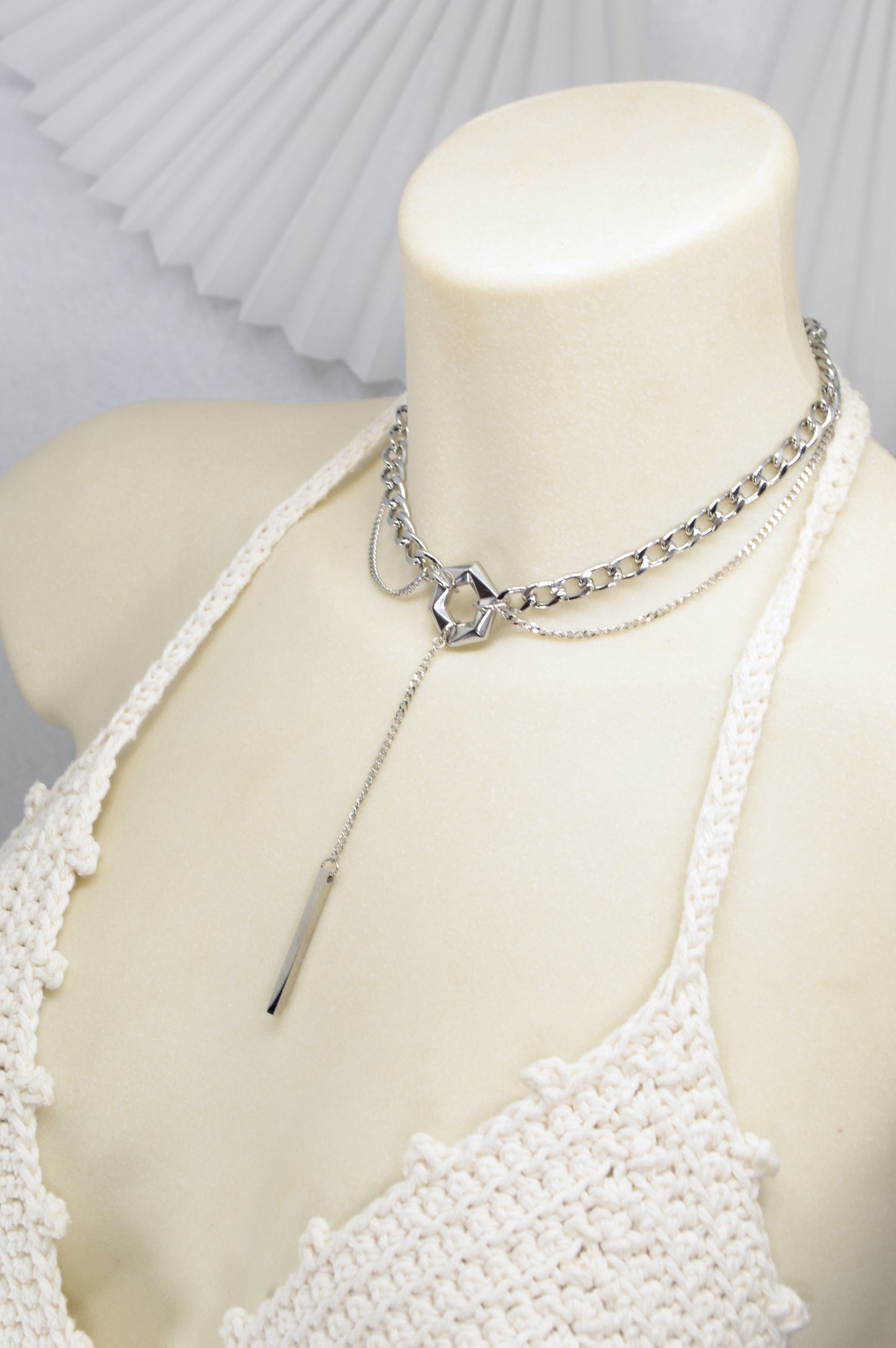 Stainless Steel Layered Choker Necklace | Edgy Punk, Gothic, Minimalist, Unisex Statement Jewelry