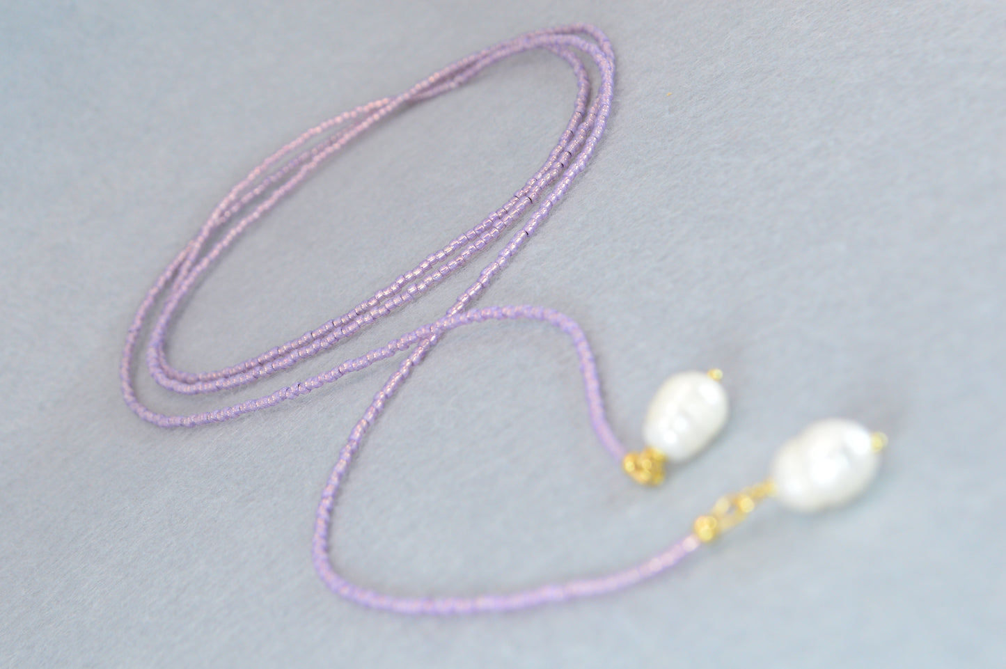 Boho Colorful Beaded Lariat Necklaces – Handmade Wrap Y Necklace with Freshwater Pearls – Blue, Lavender, Purple, Brick Red, Coral