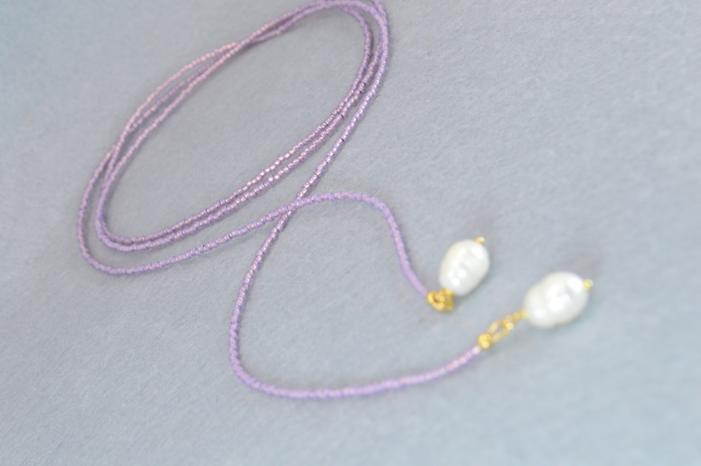 Boho Colorful Beaded Lariat Necklaces – Handmade Wrap Y Necklace with Freshwater Pearls – Blue, Lavender, Purple, Brick Red, Coral