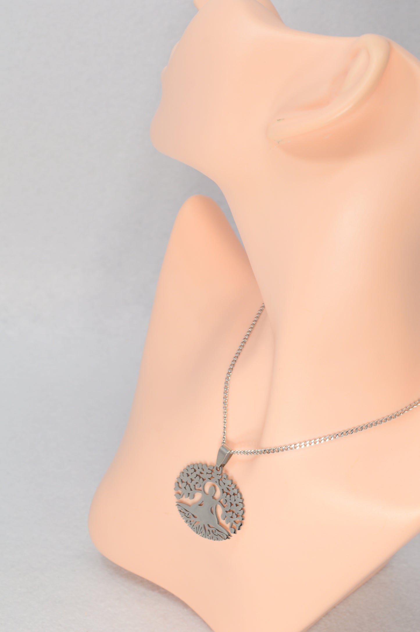 Meditation Tree of Life Pendant Necklace – Stainless Steel Yoga Symbol