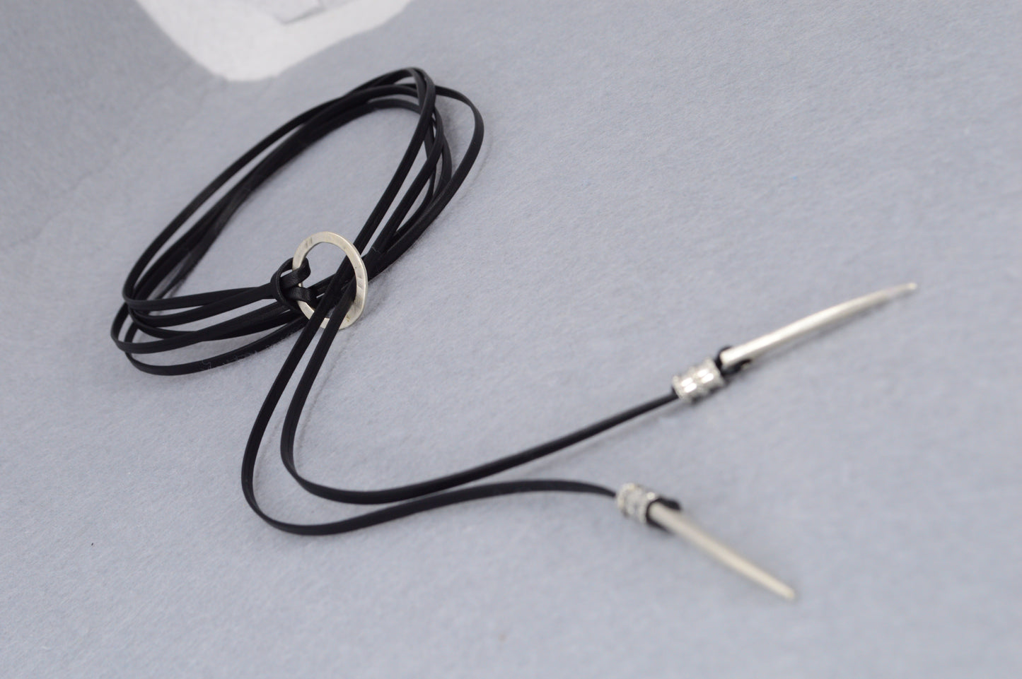 Edgy Black Leather Wrap Choker with Silver Spikes | Punk Gothic Festival Necklace