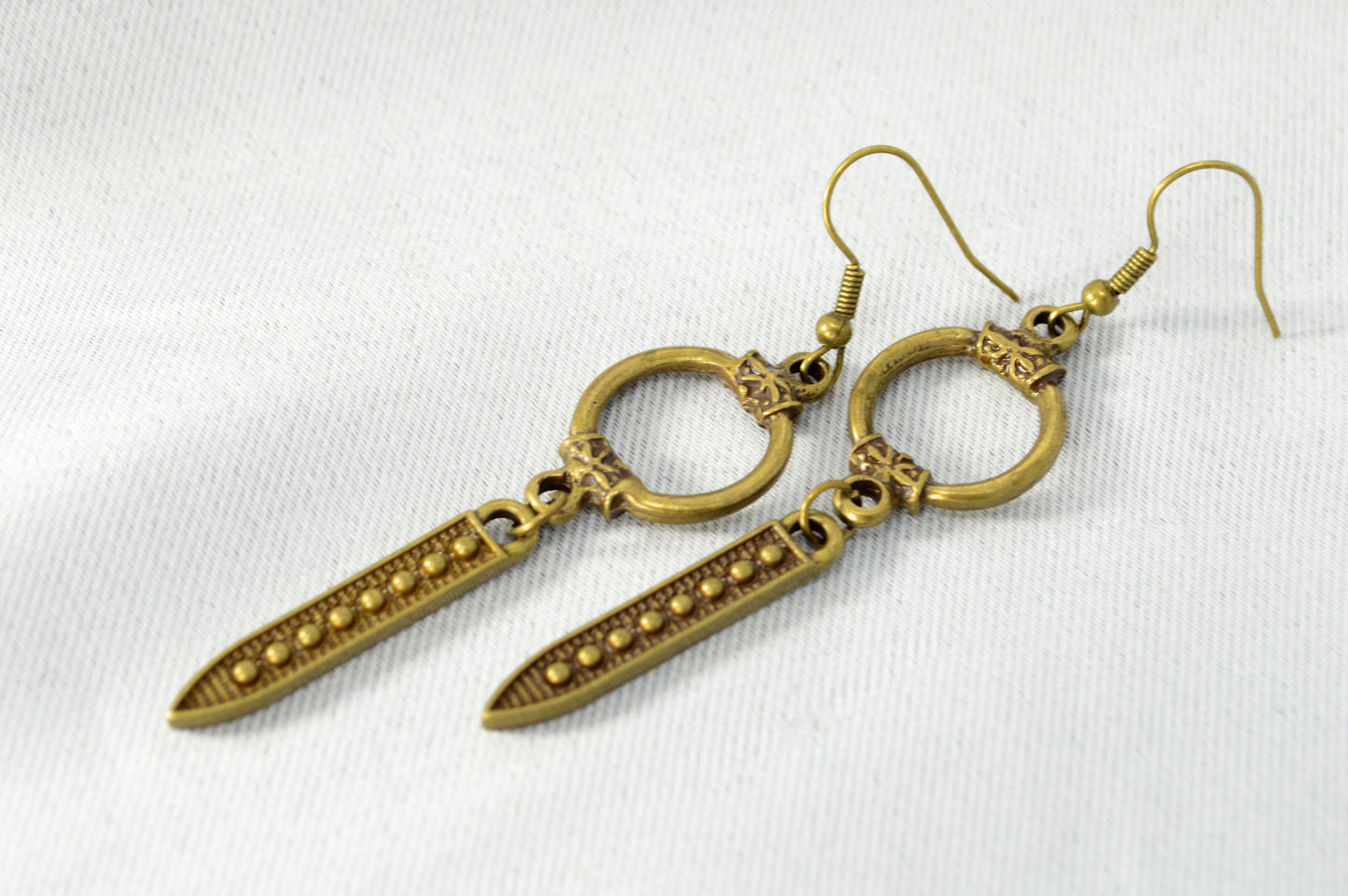 Bronze Boho Ring Dangle Earrings