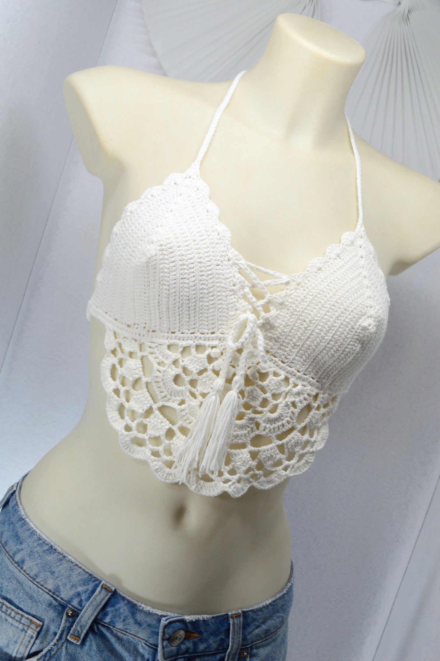 Ivory Whisper Handmade Crochet Bralette