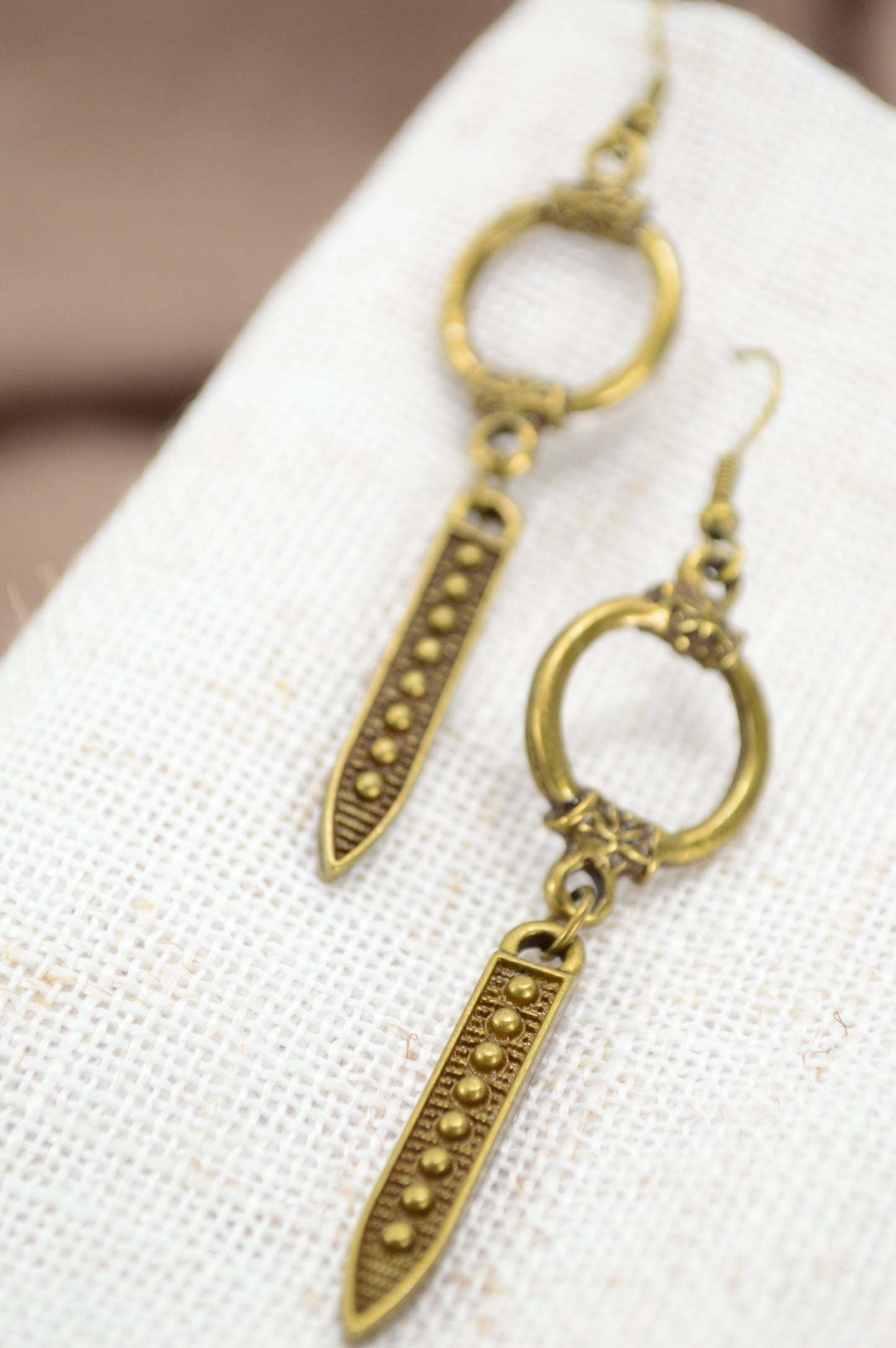 Bronze Boho Ring Dangle Earrings
