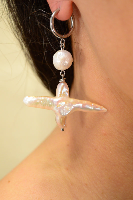 Bold Baroque Pearl Drop Earrings | Unique Statement Jewelry