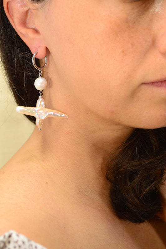 Bold Baroque Pearl Drop Earrings | Unique Statement Jewelry