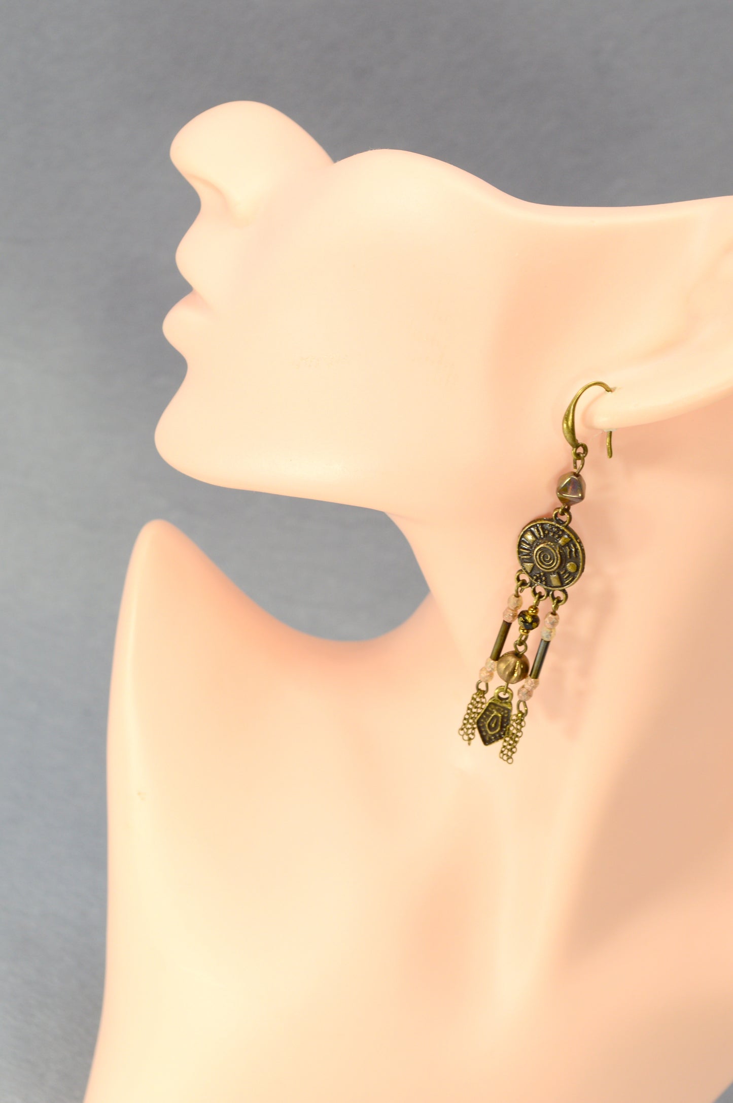 Boho-tribale lange Statement-Ohrringe