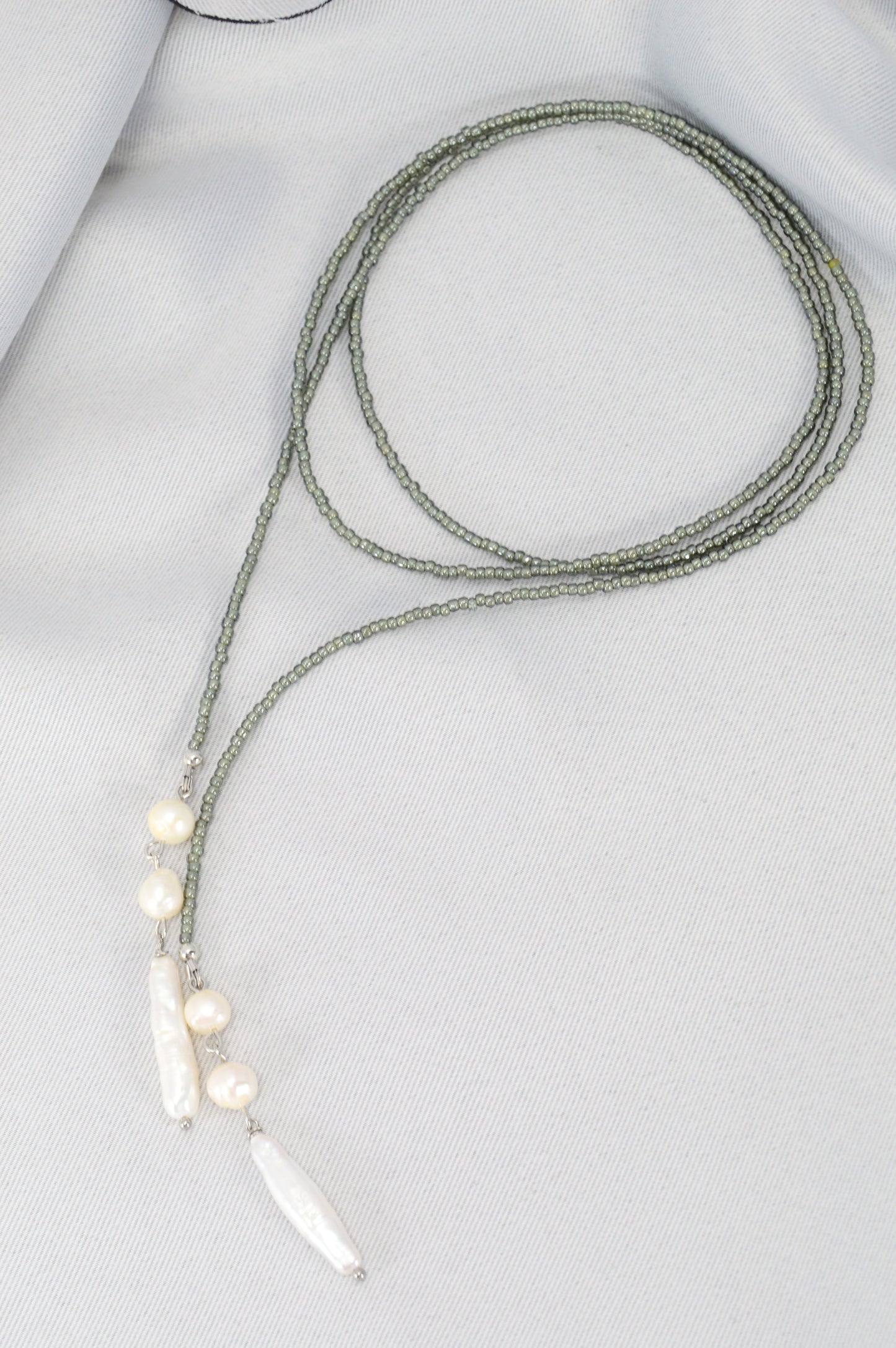 Minimalist Beaded Necklace with Freshwater Pearls – Modern Layered Jewelry