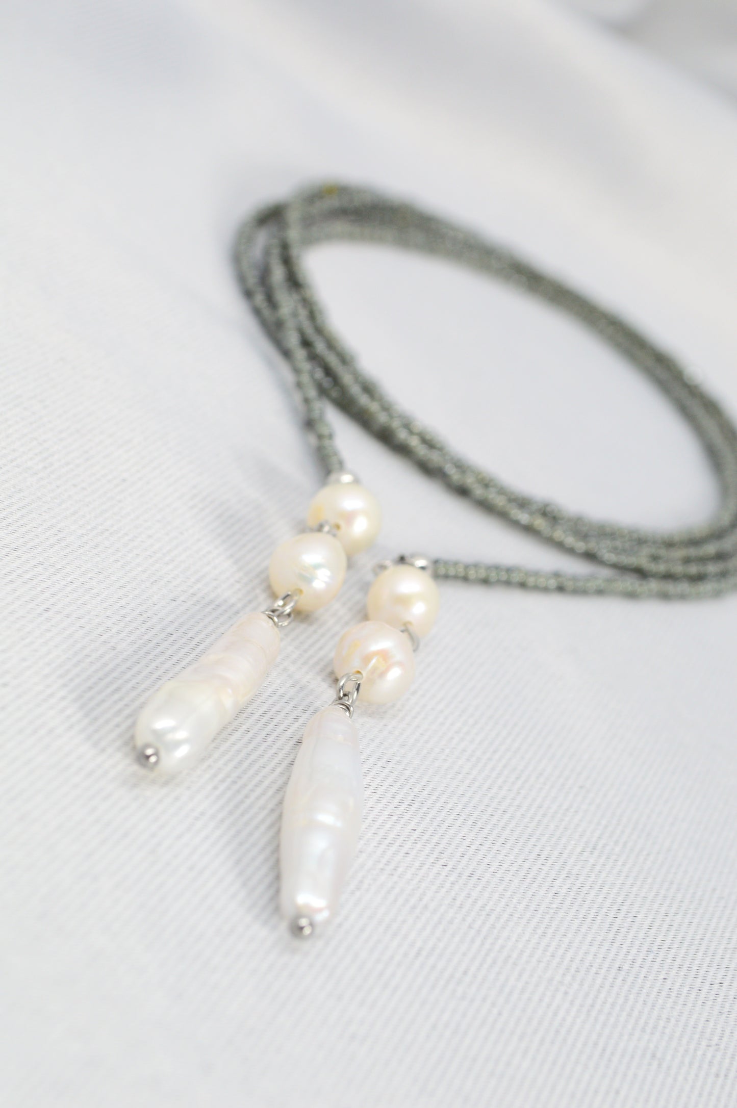 Minimalist Beaded Necklace with Freshwater Pearls – Modern Layered Jewelry