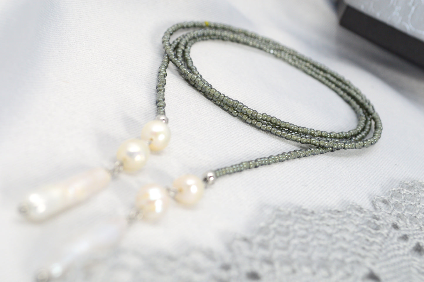 Minimalist Beaded Necklace with Freshwater Pearls – Modern Layered Jewelry