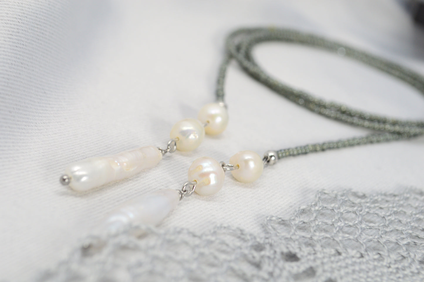 Minimalist Beaded Necklace with Freshwater Pearls – Modern Layered Jewelry
