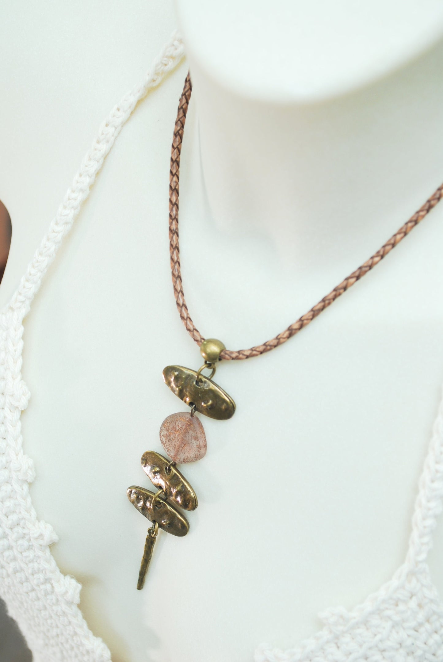 Tribal echnic pendant, long ethnic necklace, large pendant necklace, oversize bronze pendant