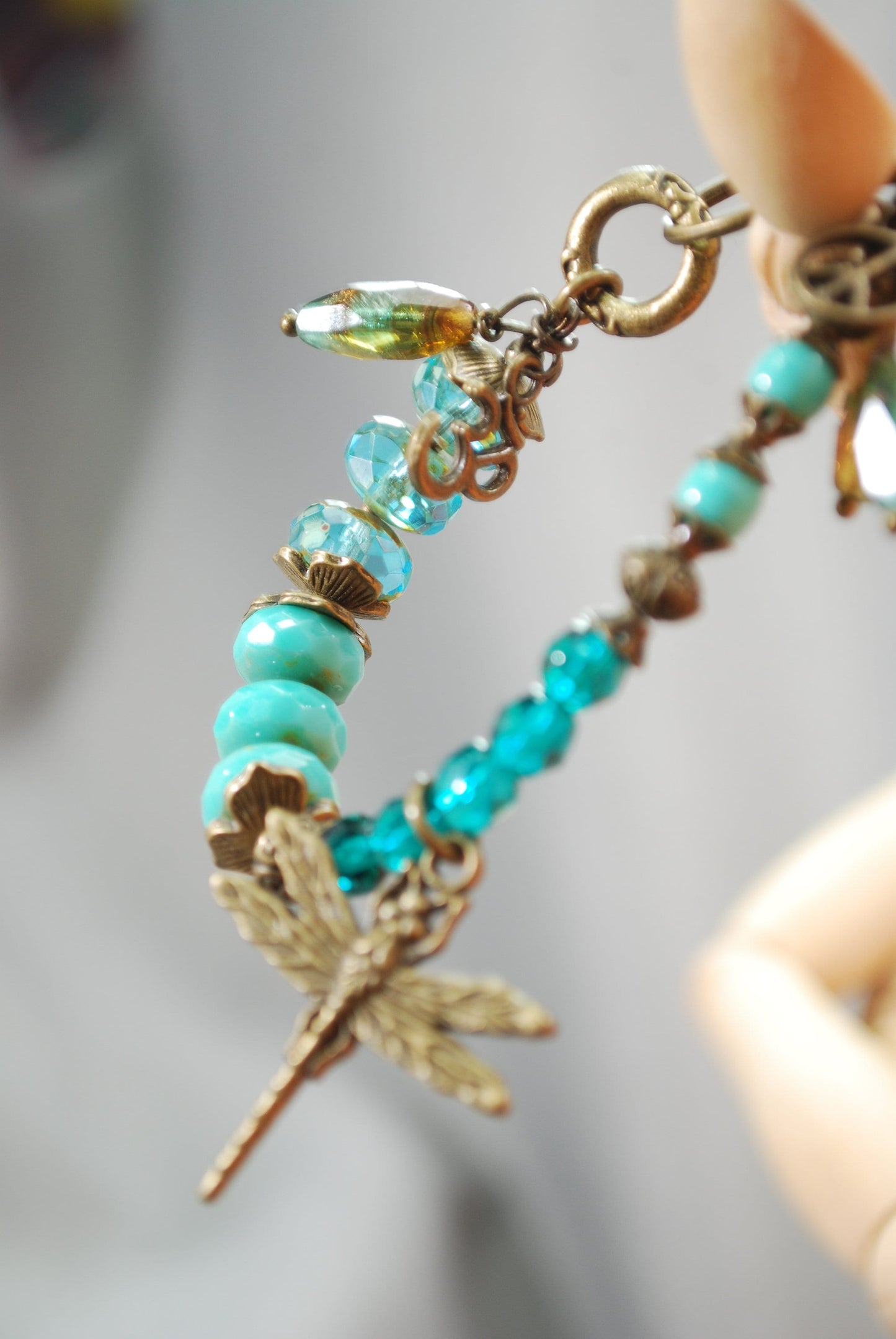 Exquisite Boho Chic Handmade Bracelet with Dragonfly Charm - Unique Estibela Design