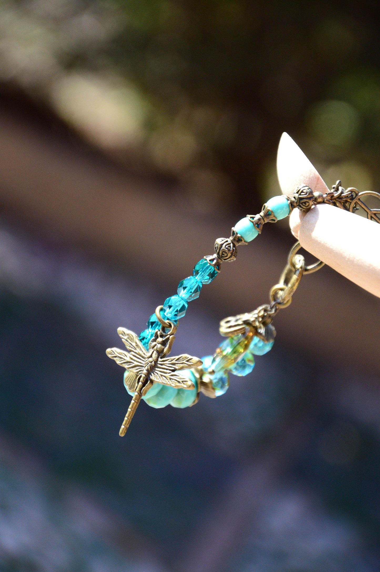 Exquisite Boho Chic Handmade Bracelet with Dragonfly Charm - Unique Estibela Design