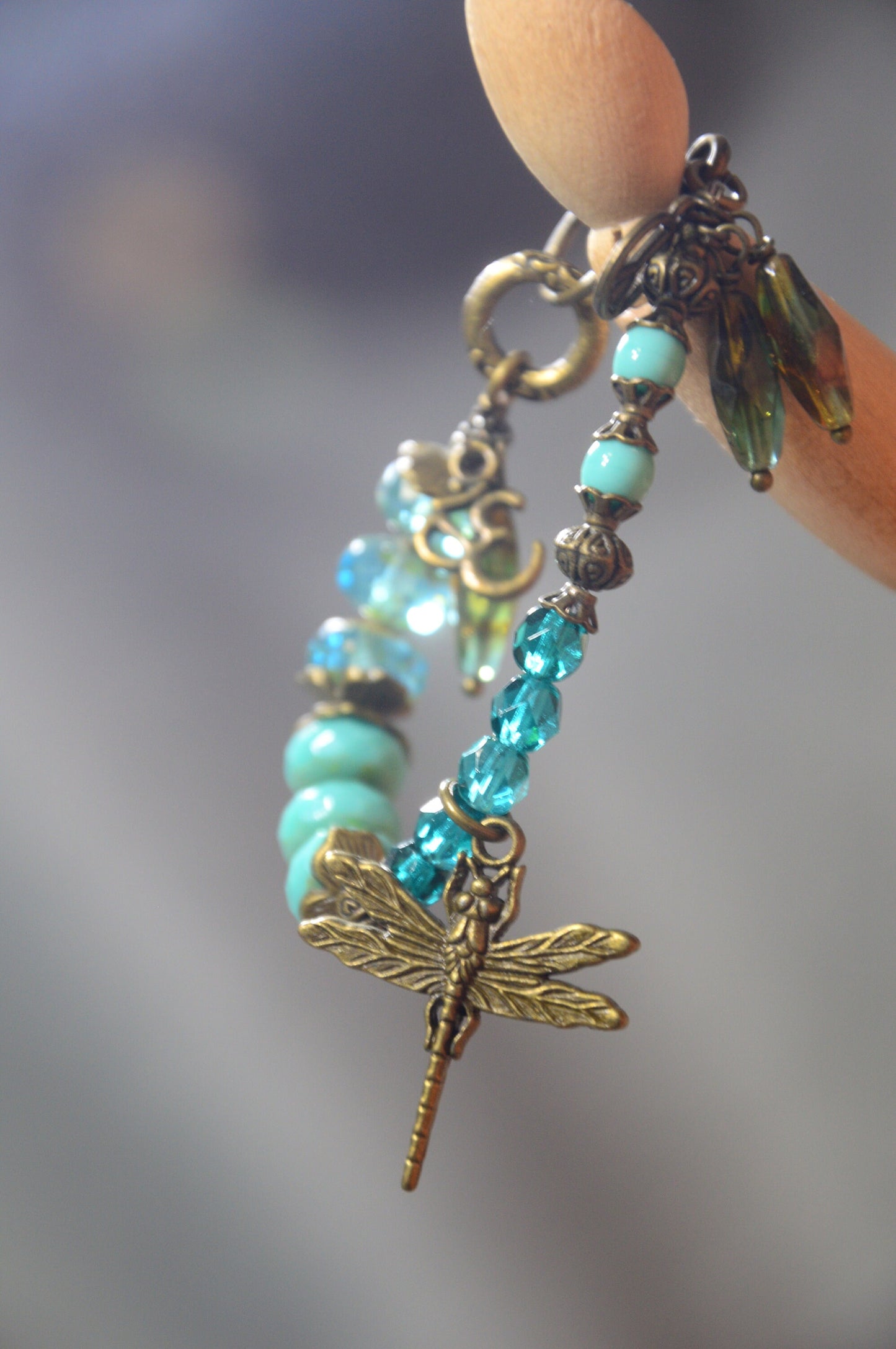 Exquisite Boho Chic Handmade Bracelet with Dragonfly Charm - Unique Estibela Design
