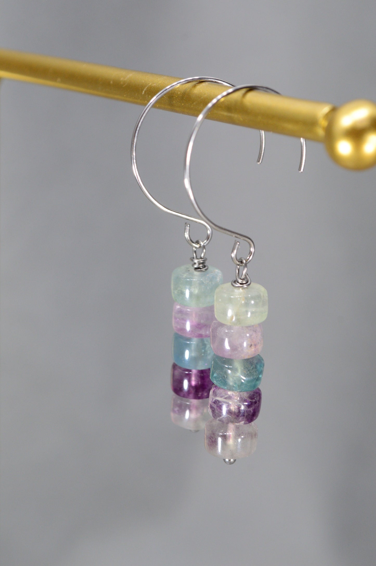 NEW *** Natural stone earrings. Boho, hippie, and minimalist styles. Estibela design. 5cm - 2"