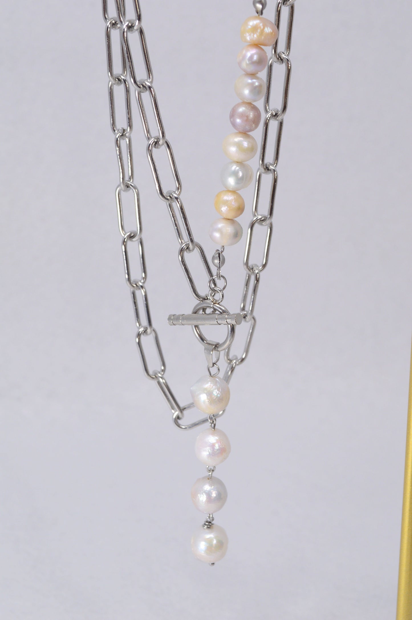 Baroque Pearl Necklace – Handmade Stainless Steel Jewelry – Boho Ibiza Wedding Accessory