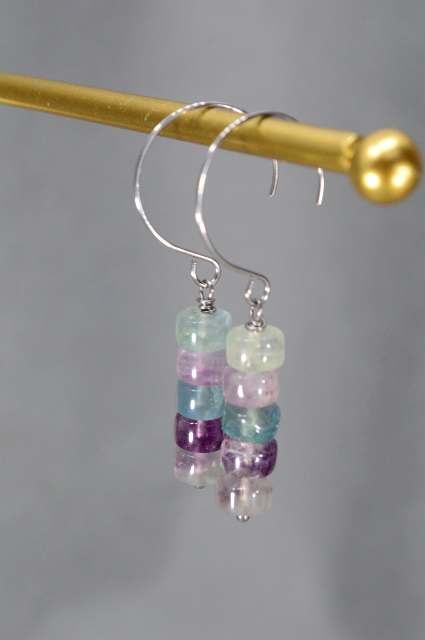 NEW *** Natural stone earrings. Boho, hippie, and minimalist styles. Estibela design. 5cm - 2"