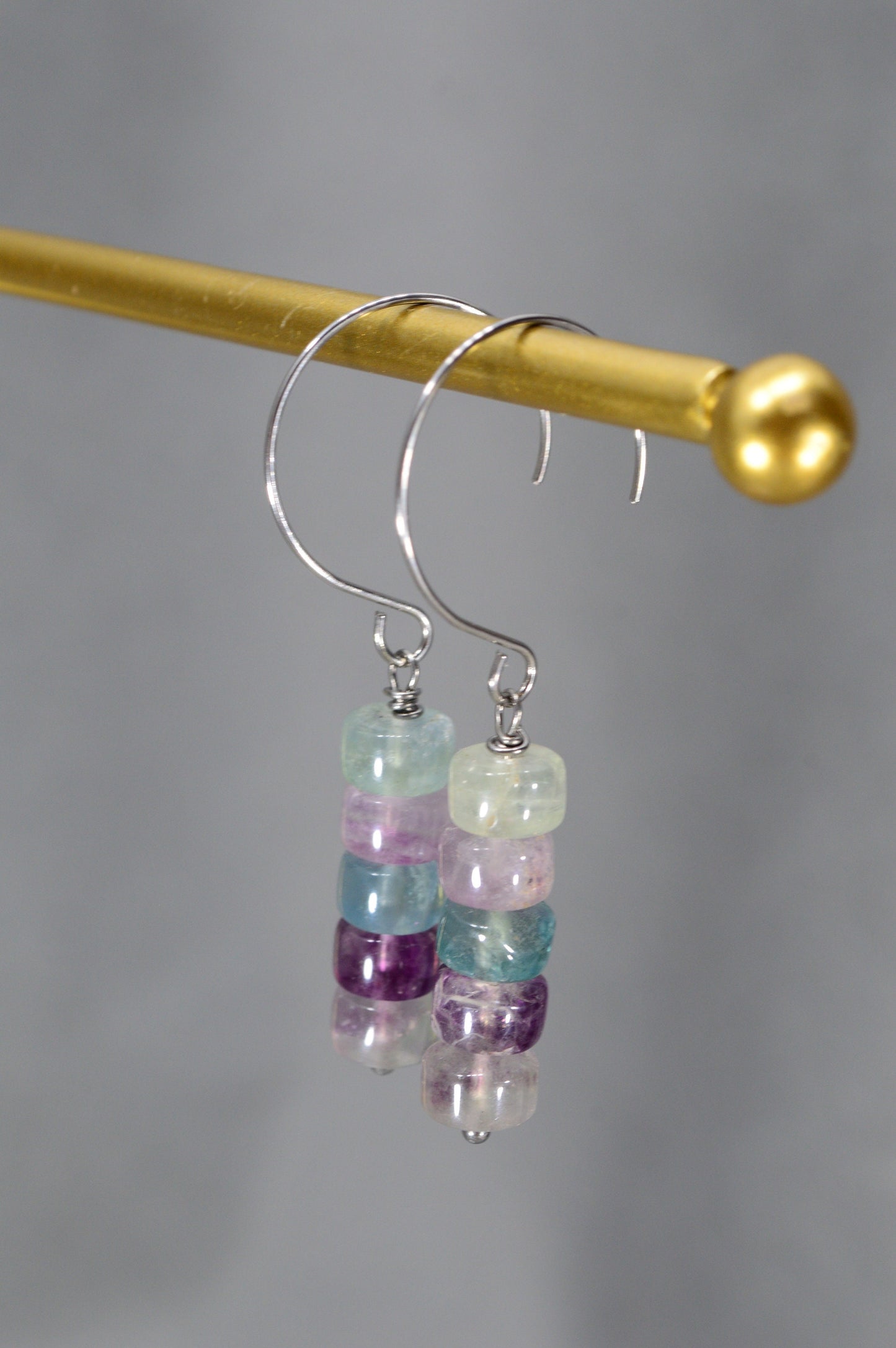 NEW *** Natural stone earrings. Boho, hippie, and minimalist styles. Estibela design. 5cm - 2"