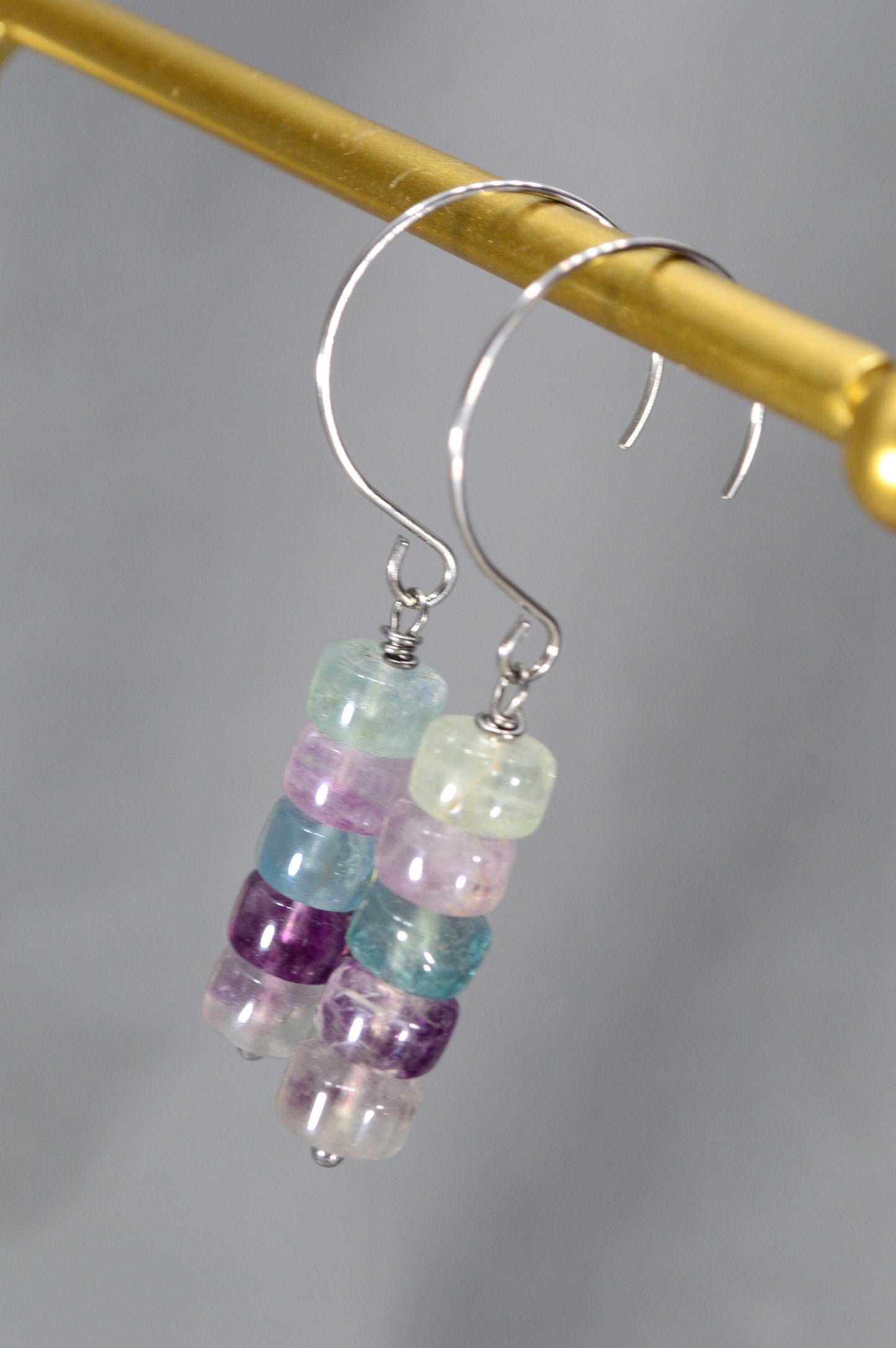 NEW *** Natural stone earrings. Boho, hippie, and minimalist styles. Estibela design. 5cm - 2"