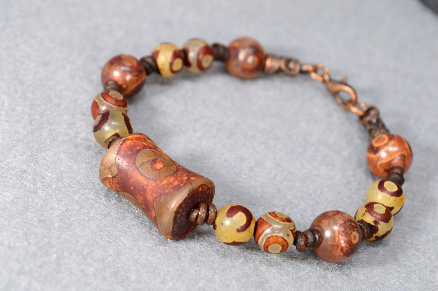 Country Western beaded bracelet, Tibetan agate Beads bracelet, women men jewelry bracelet, Wild West.