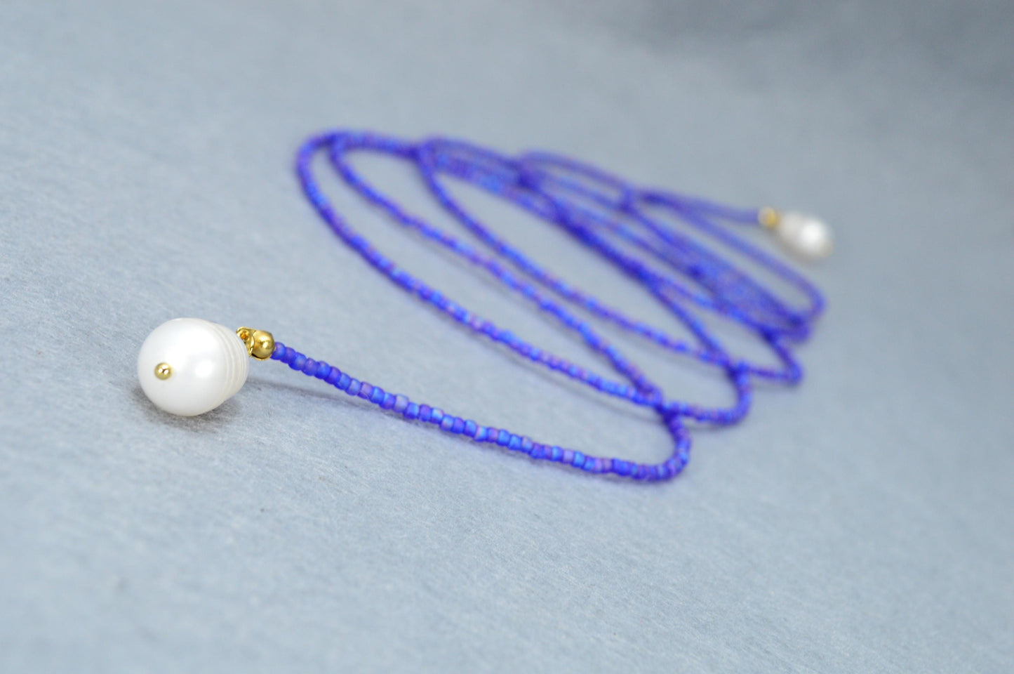 NEW - Y Necklace with Freshwater Pearls & Seed Beads | Sexy Festival Jewelry | Perfect for Boho, Bridesmaid, Wedding Looks - 110cm - 44"