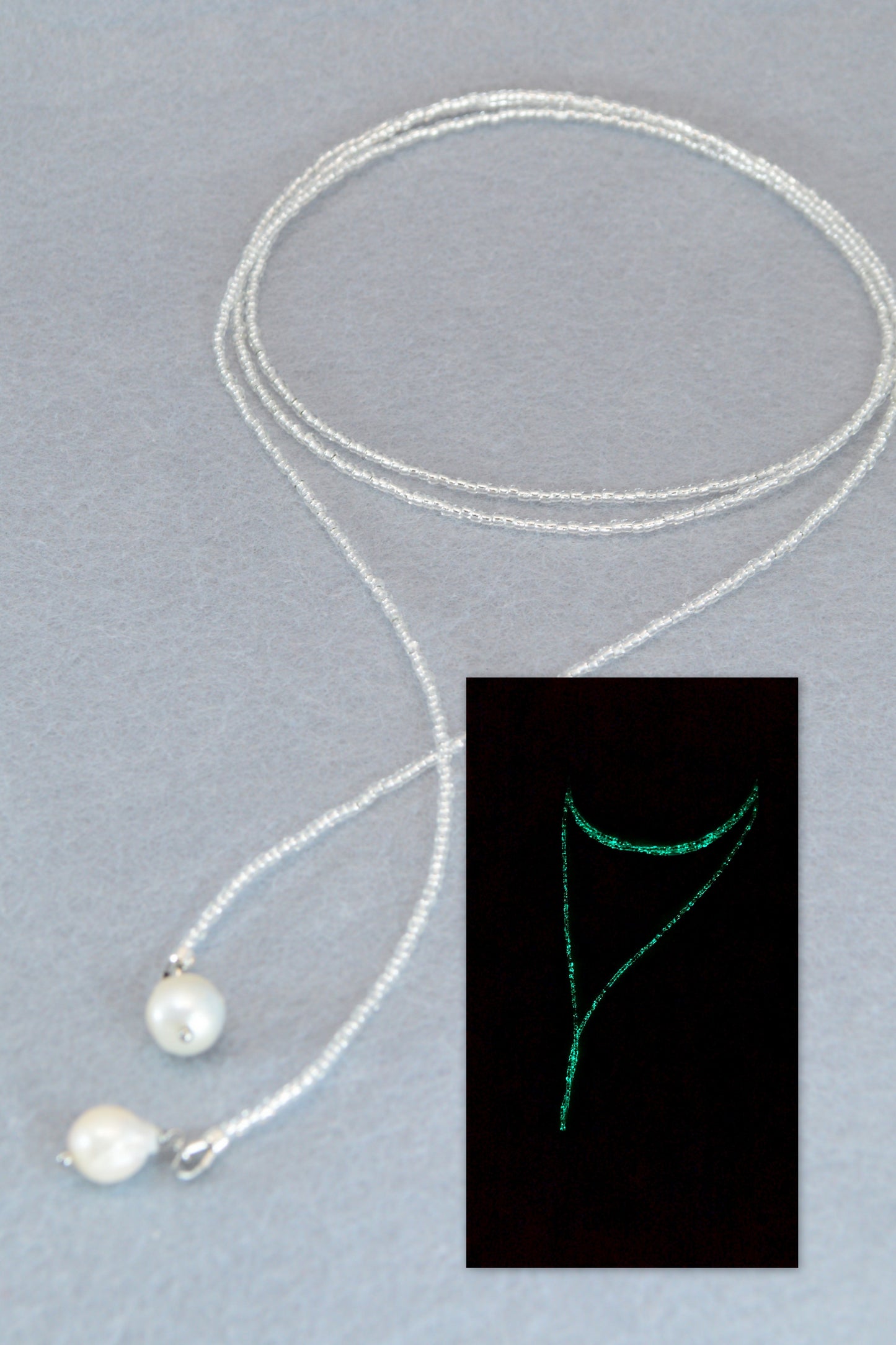 Black Pearl Lariat Necklace | Boho Y Necklace | Handmade Long Chain Jewelry