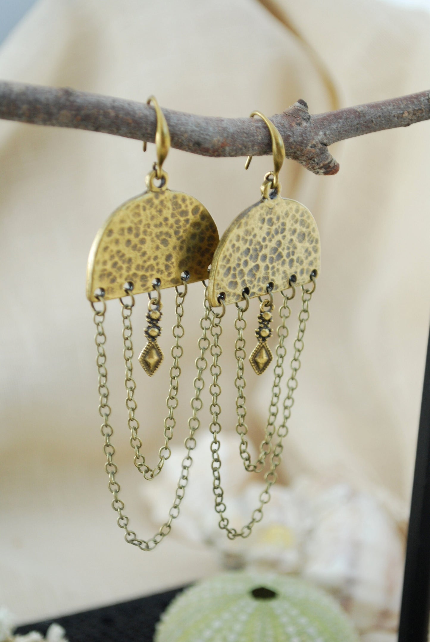Half Moon Chain Earrings for a Stylish Boho Look, Western and Cowboy-Inspired Outfits, Ideal for Hippie - Bohemian Outfits- Cozy Vibes