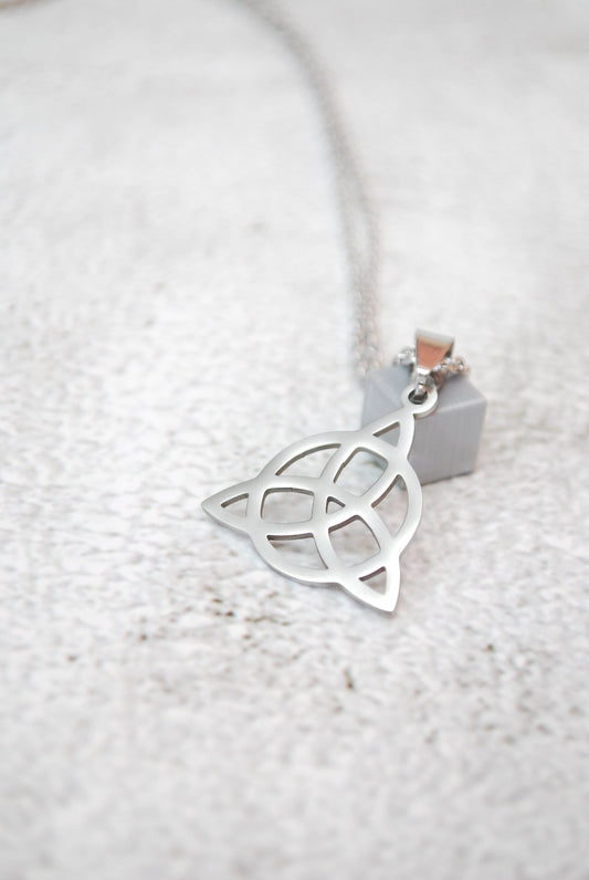 Charmed Pendant, witch symbol pendant, Stainless steel, Triquetra necklace, Vampire Charmed jewelry