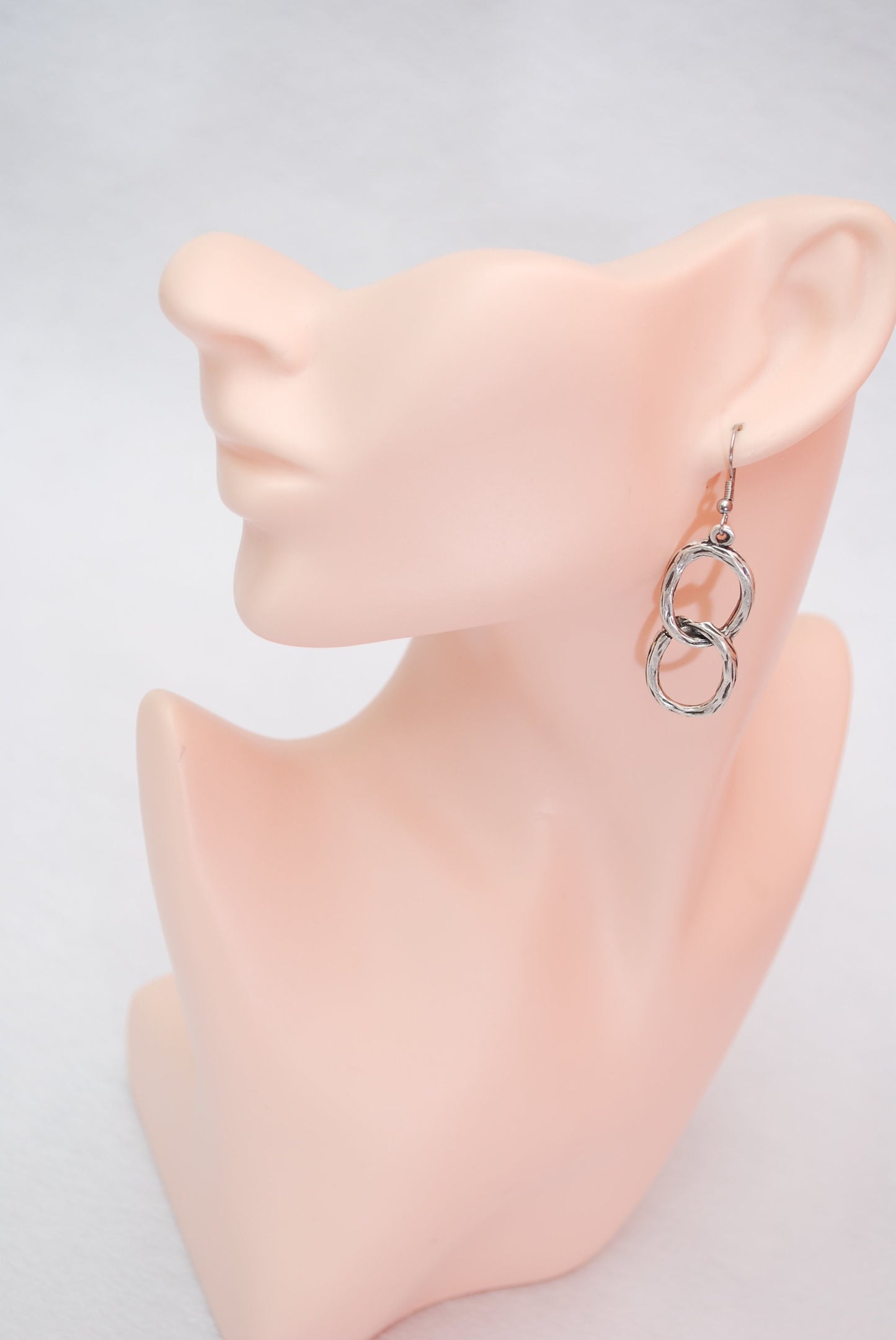 Big chain earrings, trendy drop earrings, silver plated earrings, casual outfit, girlfriend gift, 2" - 5.5cm