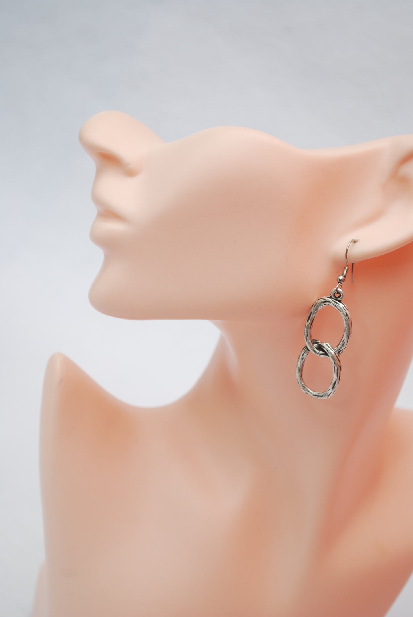 Big chain earrings, trendy drop earrings, silver plated earrings, casual outfit, girlfriend gift, 2" - 5.5cm