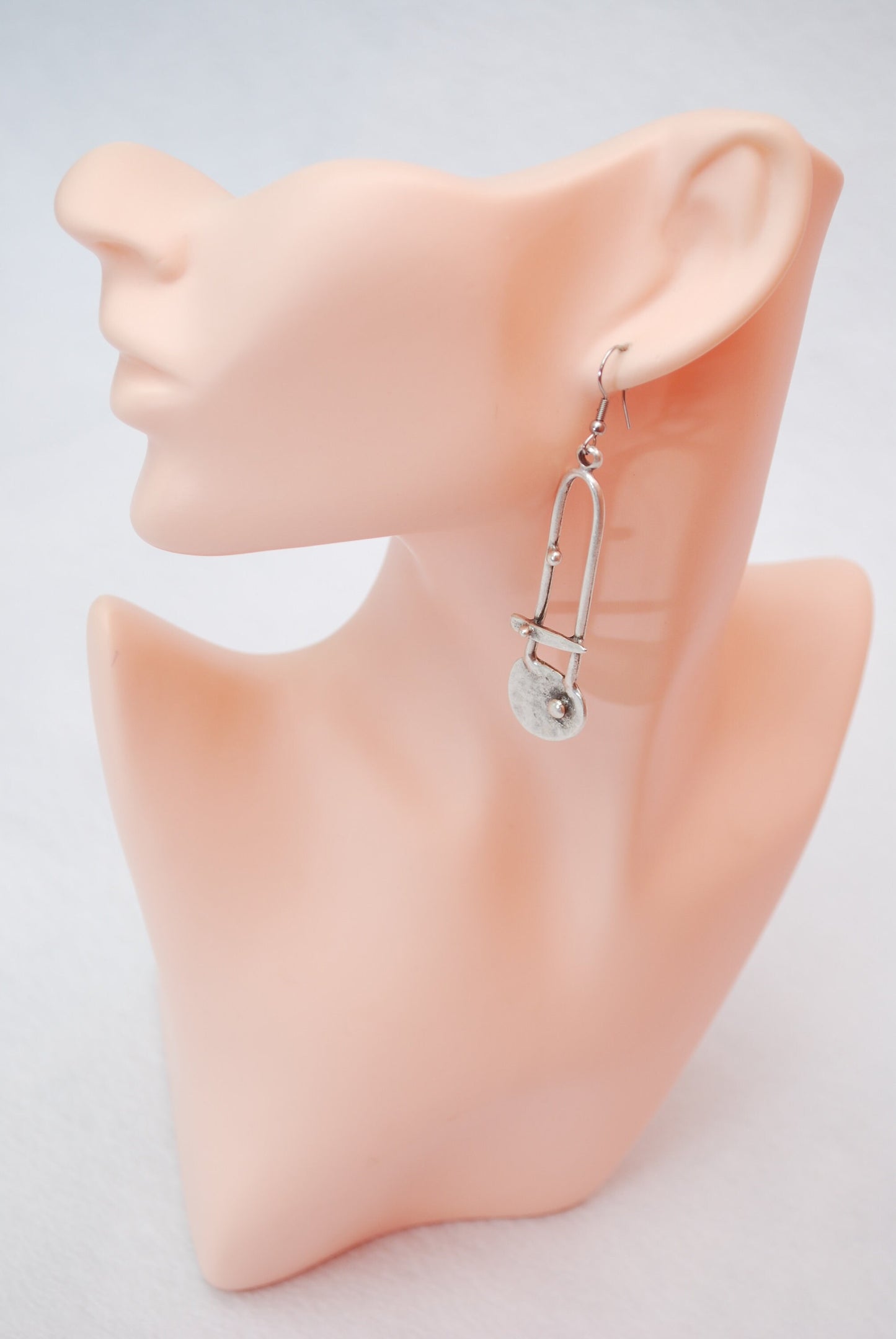 Abstract shape silver earrings, tribal, boho earrings, free style, uniqe design, lightweight earrings