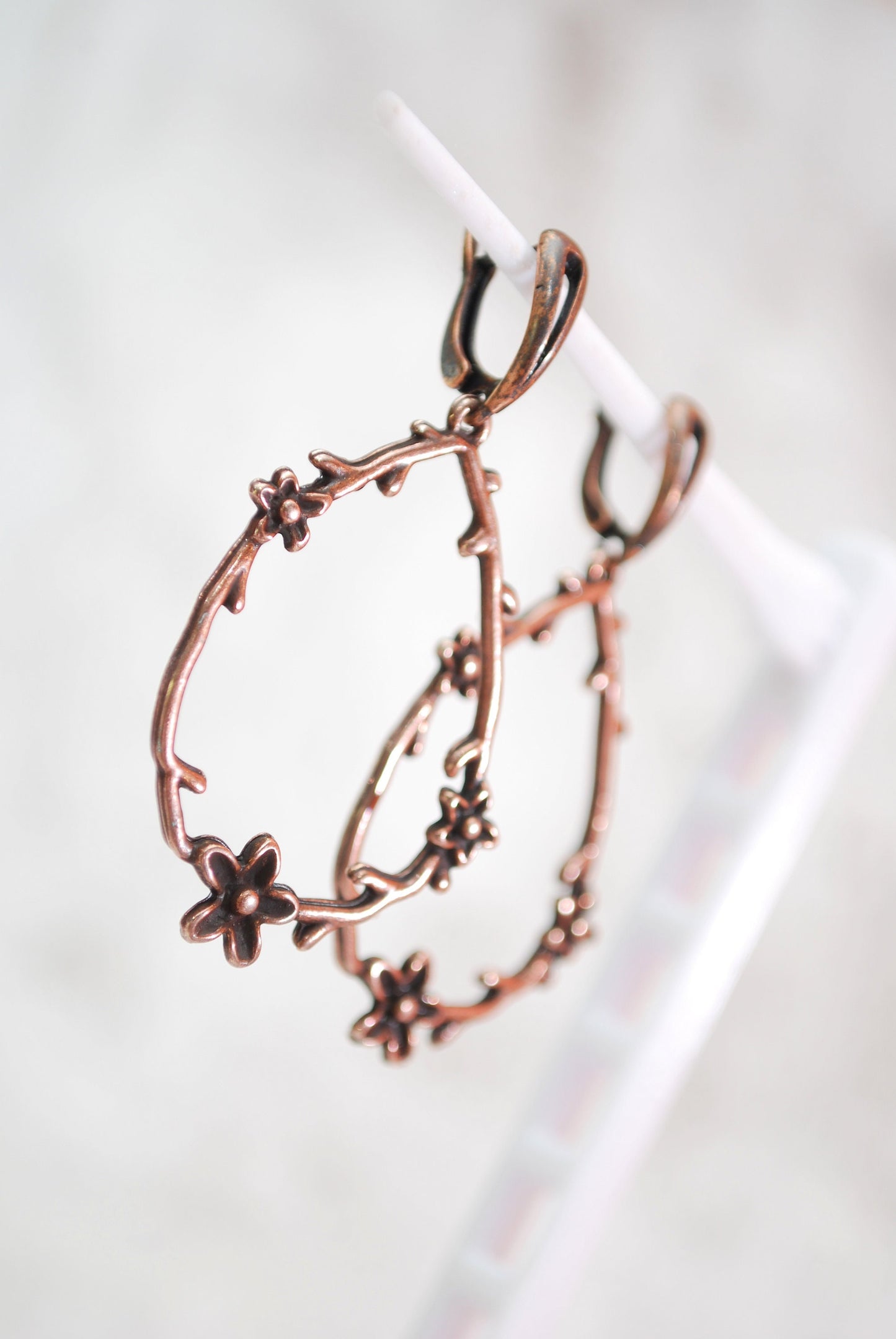 Teardrop flower earrings, Boho style earrings, music festival jewelry, summer trend, Estibela design, 5.5cm 2"