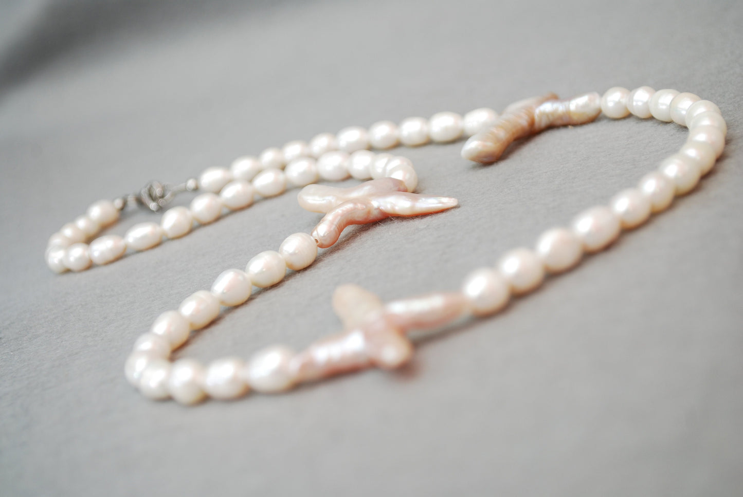 Baroque pearl necklace: Vintage style, bridal freshwater jewelry, handmade for timeless elegance,  58cm 23"