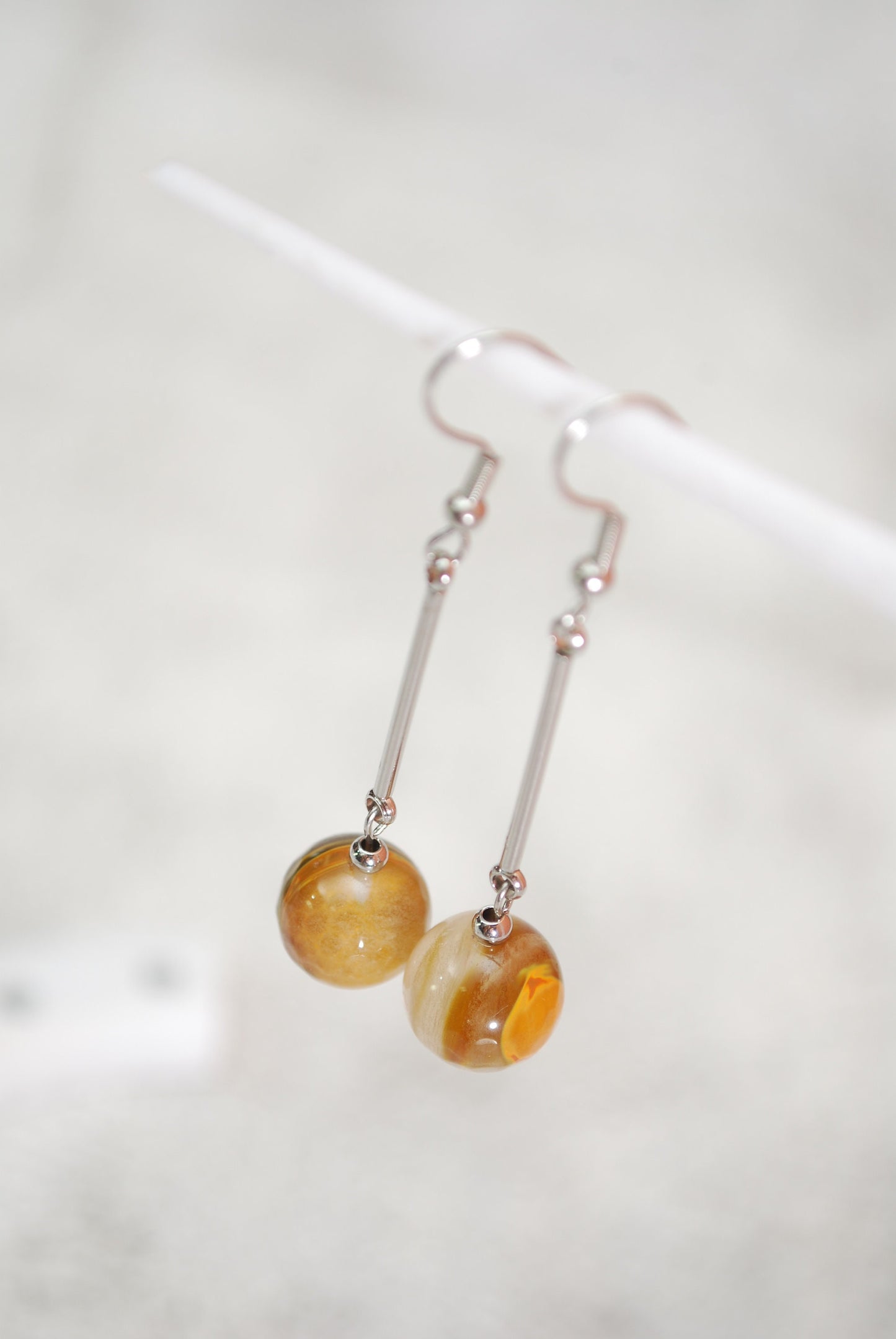 Handcrafted Boho Agate Earrings by Estibela - Versatile for Any Occasion, 6cm  2.5"