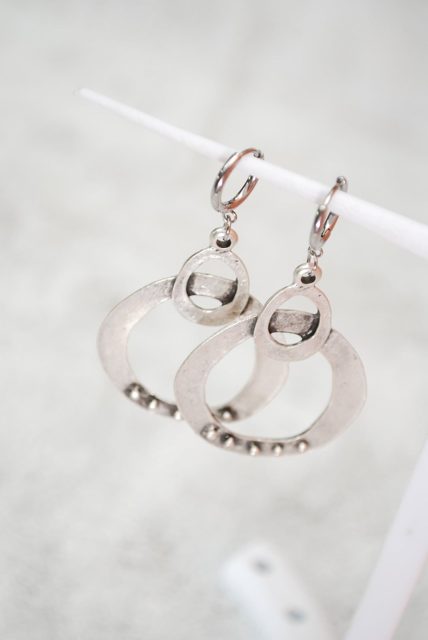 Abstract Silver Plated Lightweight Earrings for Women, Nickel-Free, Modern Art Inspired Design, Fashionable Statement Jewelry, 2.5 Inches