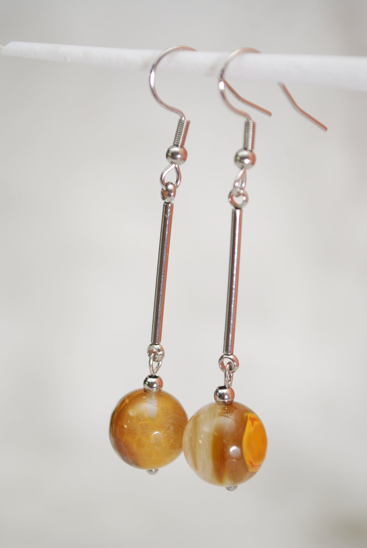 Handcrafted Boho Agate Earrings by Estibela - Versatile for Any Occasion, 6cm  2.5"