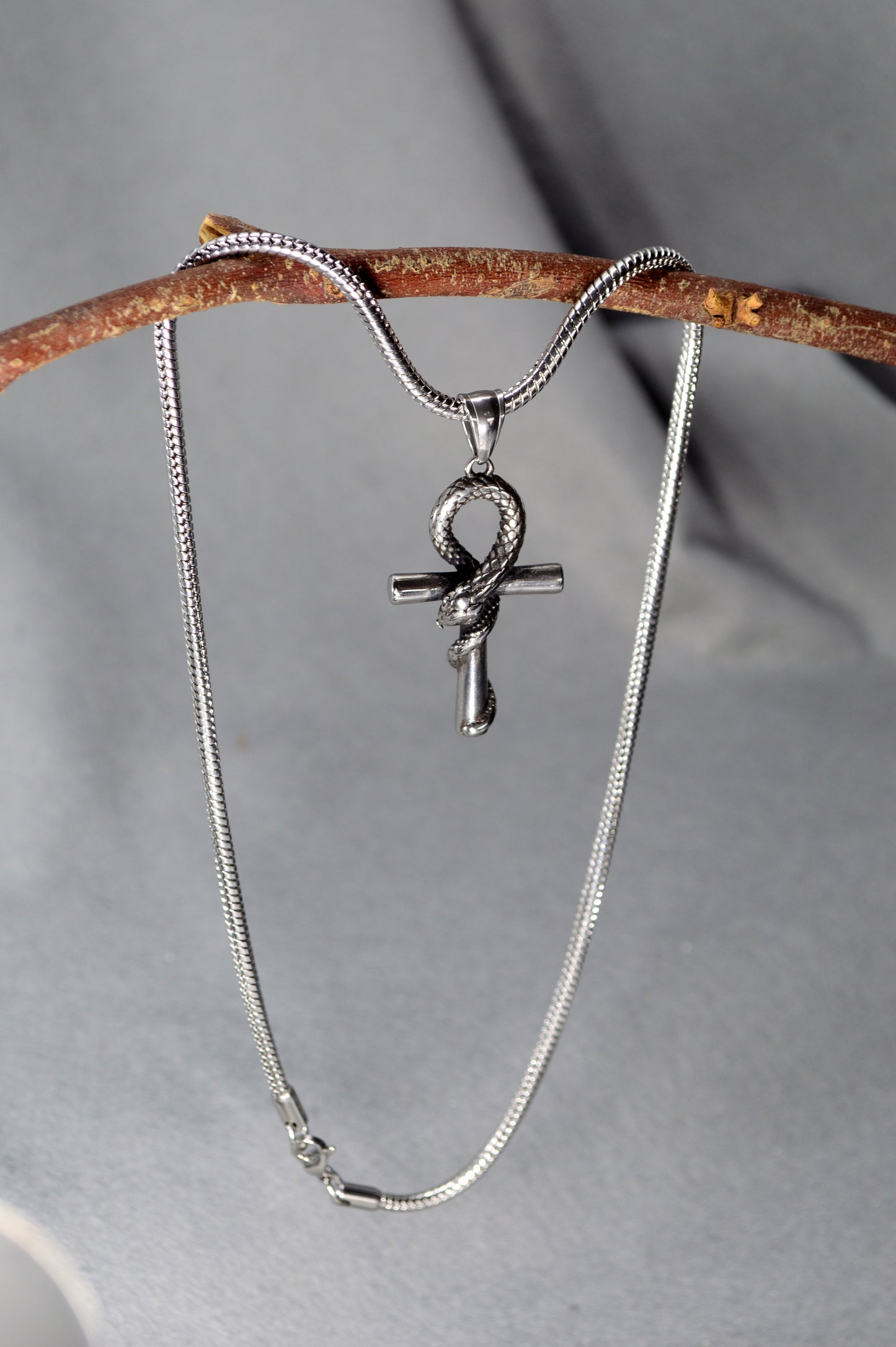 Snake Cross Pendant Necklace
