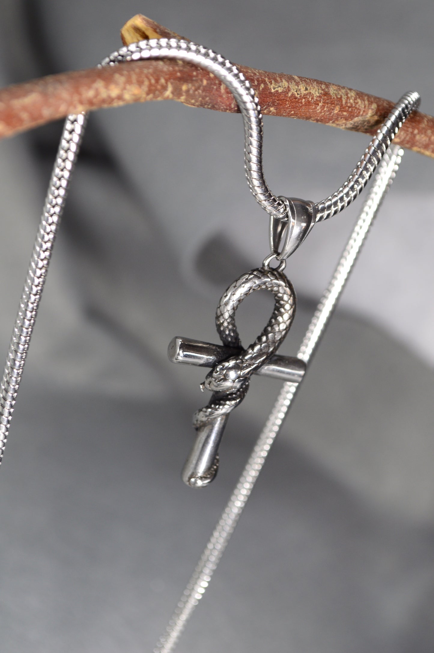 Snake Cross Pendant Necklace