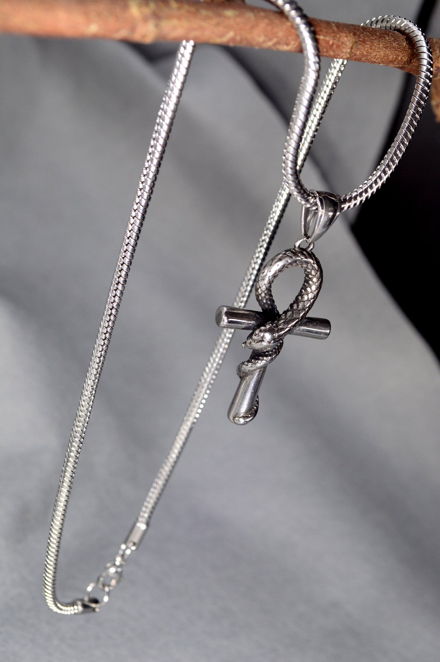 Snake Cross Pendant Necklace