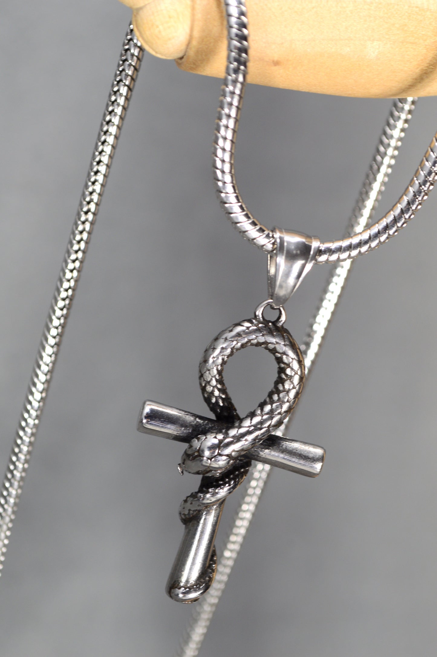 Snake Cross Pendant Necklace