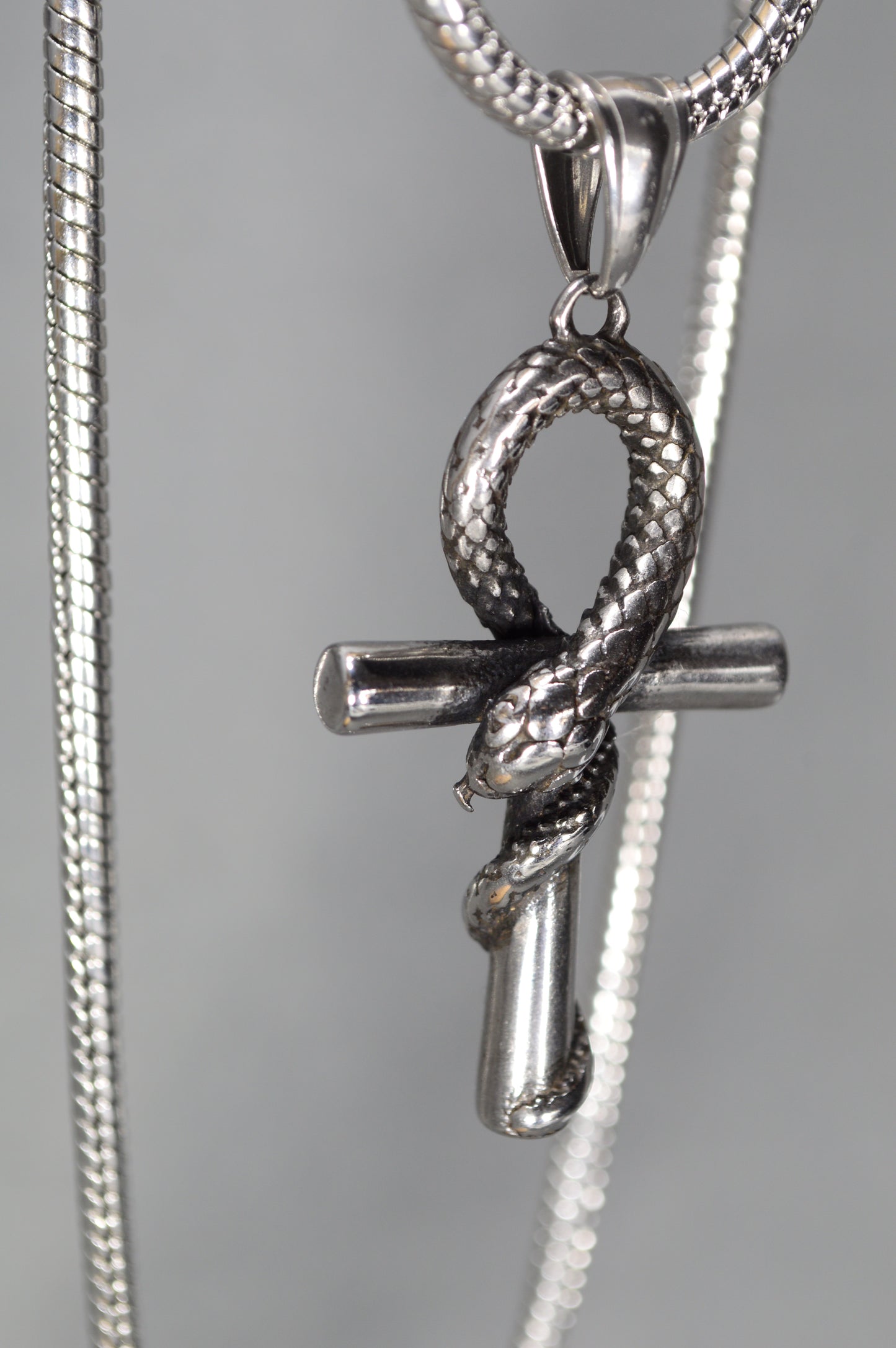 Snake Cross Pendant Necklace