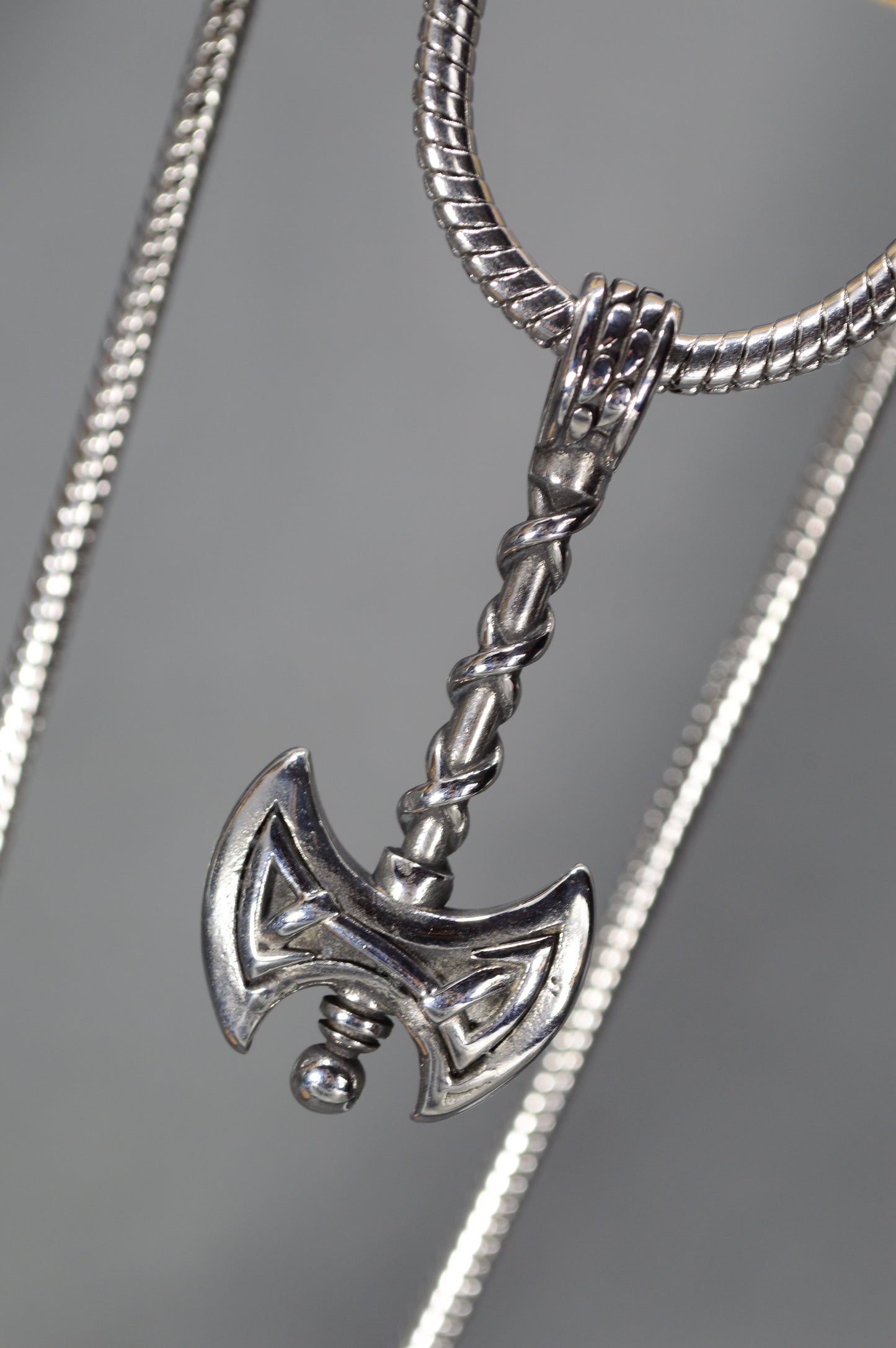 Viking Axe Pendant Necklace – Stainless Steel Norse Battle Axe Amulet