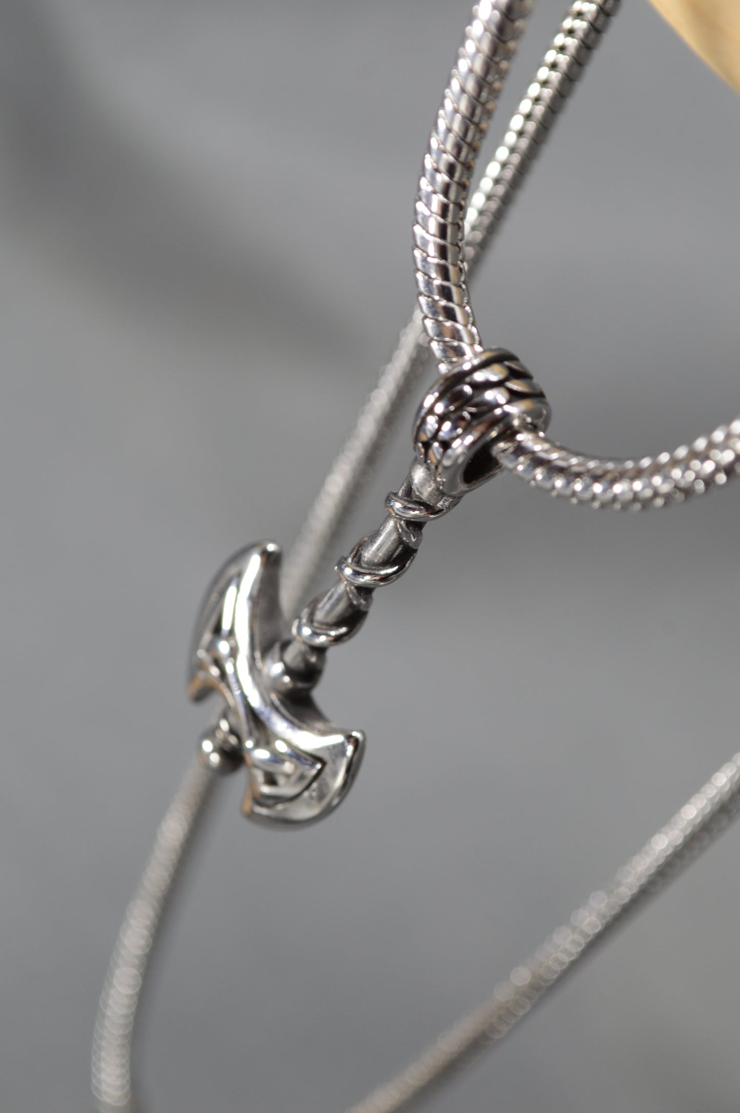 Viking Axe Pendant Necklace – Stainless Steel Norse Battle Axe Amulet