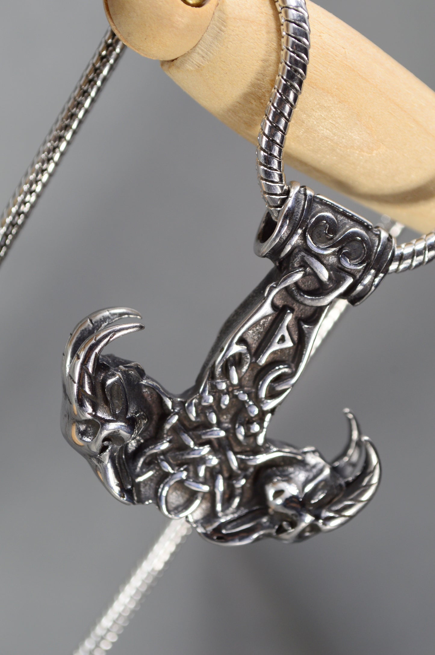 Horned Skull Pendant Gothic Necklace