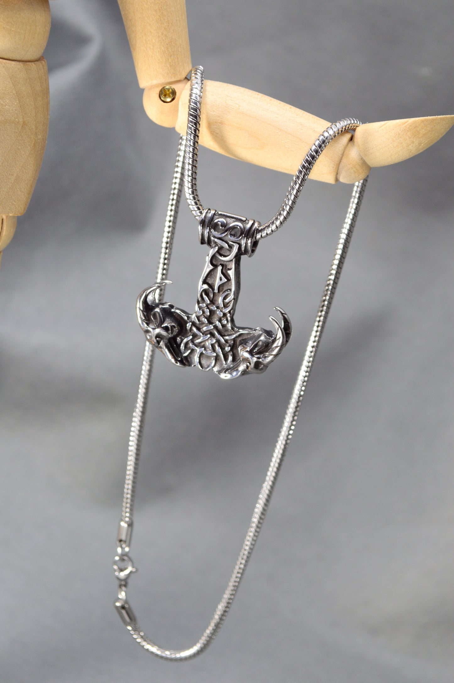 Horned Skull Pendant Gothic Necklace