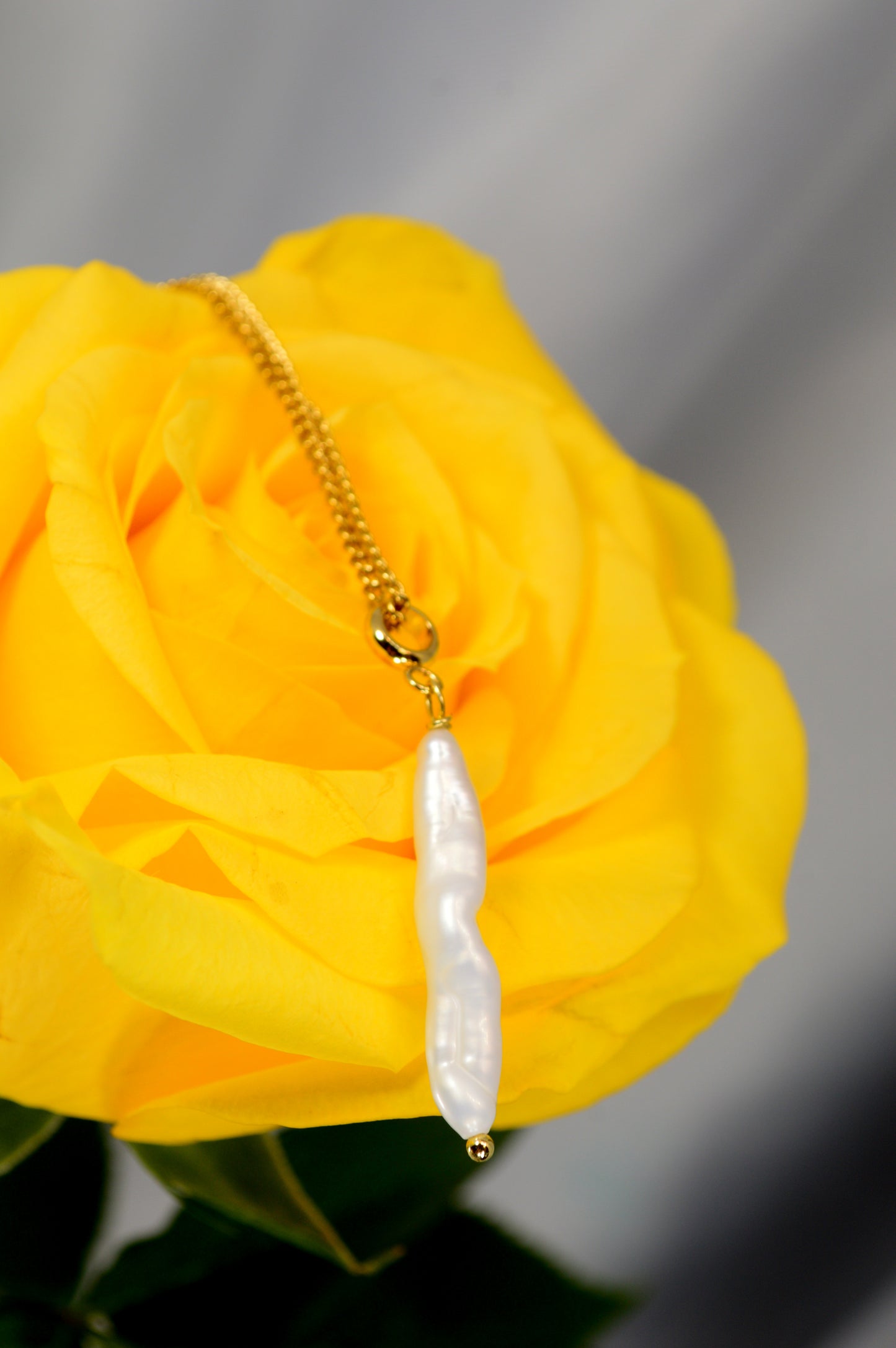 Freshwater Pearl Pendant Necklace – Gold Stainless Steel Chain, 3 Pearl Shapes